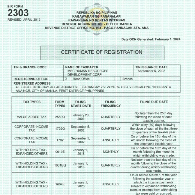 FORM 2303